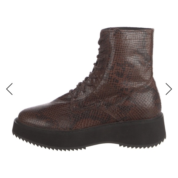 Rachel Comey Textured Brown Combat Boots - Picture 1 of 4